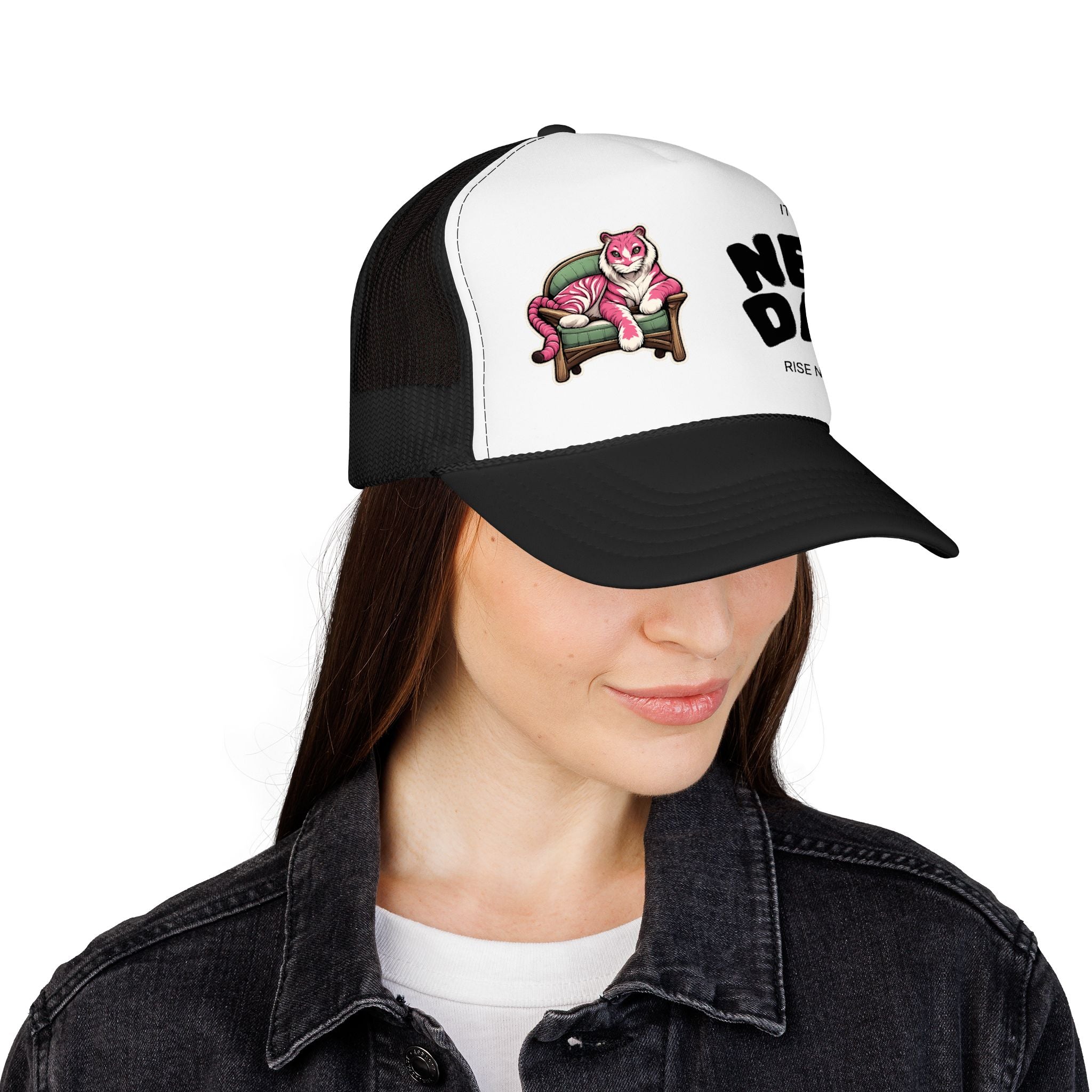 New Day Trucker Hat — 'It's a New Day, Rise N' Shine' Cat Foam Cap